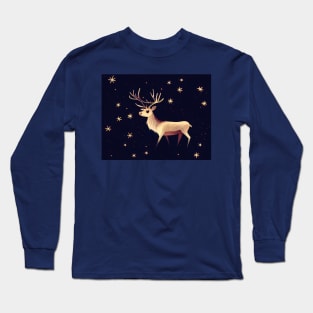 Reindeer in the Stars Art Print Long Sleeve T-Shirt